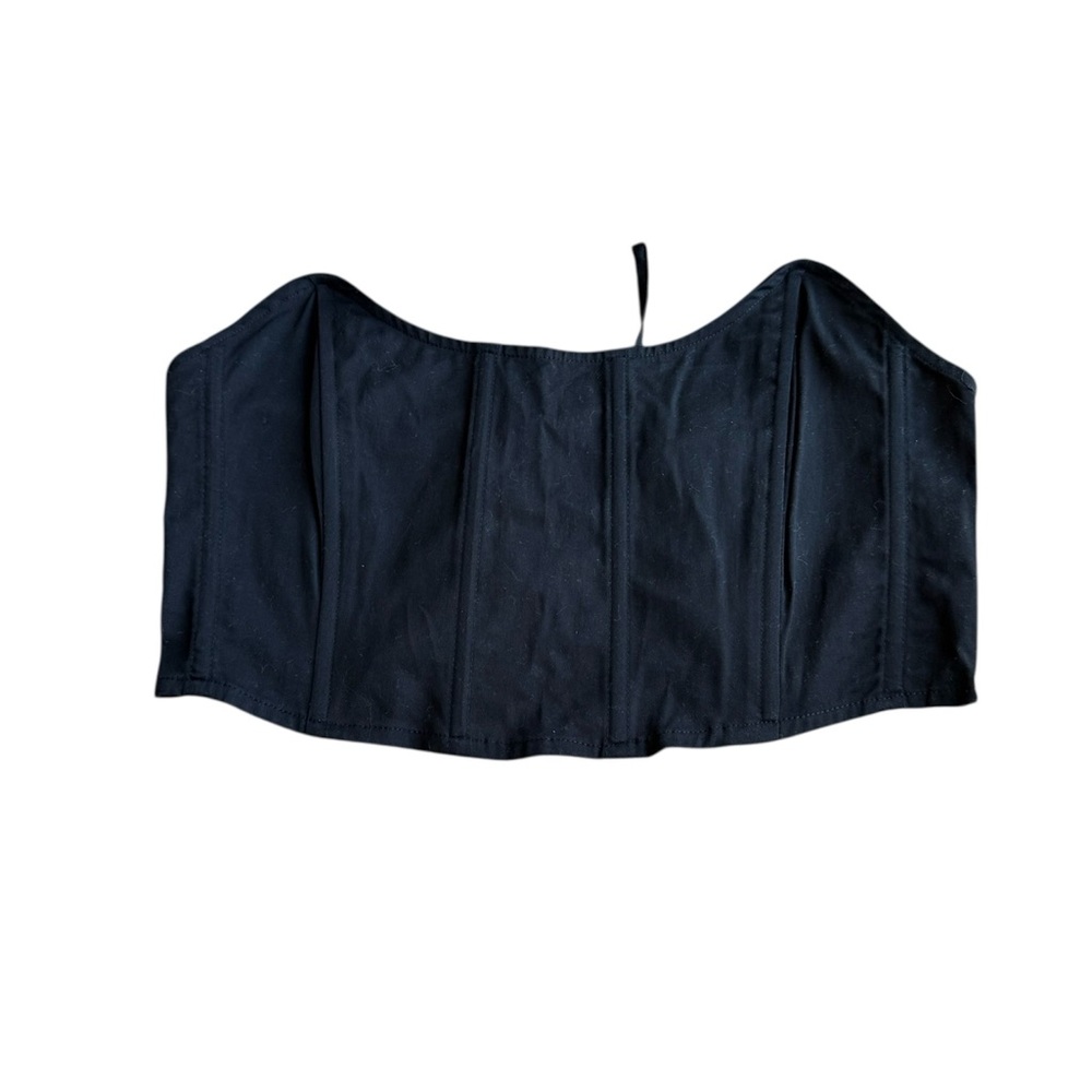 Glassons Womens Size 12 Cropped Black Corset Bralette Mini Top